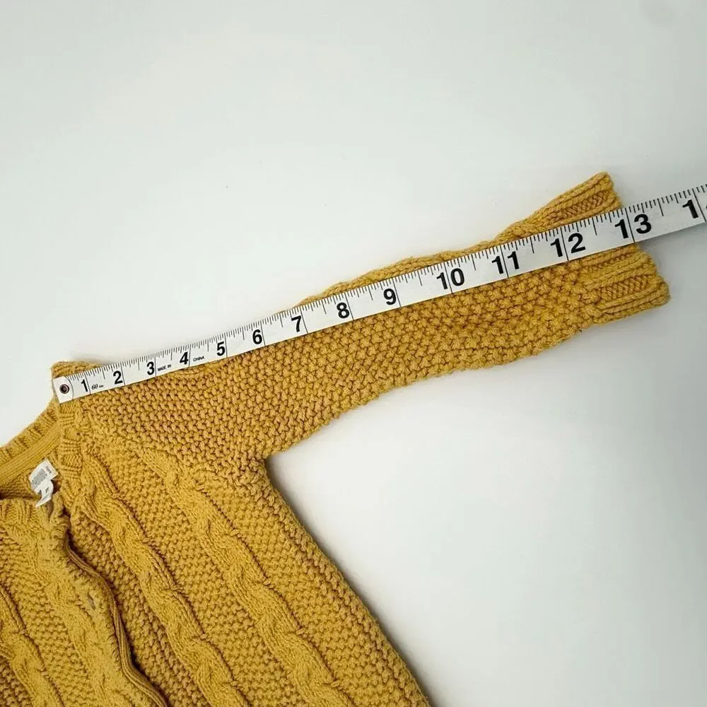 Gymboree Mustard Yellow Button Up Chunky Knit Cardigan Sweater - US Toddler Size